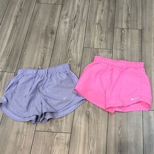 2 Nike Lavender and Pink Workout Shorts